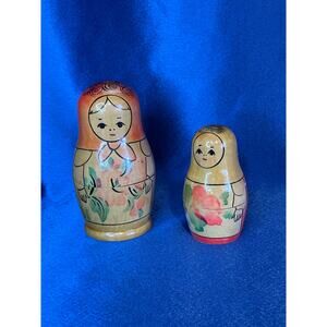 Vintage Two Piece Russian USSR Nesting Dolls